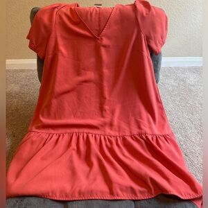 Chic Coral V-Neck dress